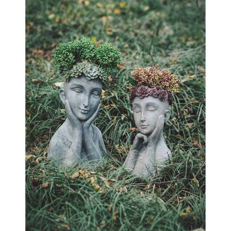 

Urani's Laurel Creative Statue Portrait Retro Vase Flower Outdoor Garden Balcony Goddess Flower Pot Decoration M2922