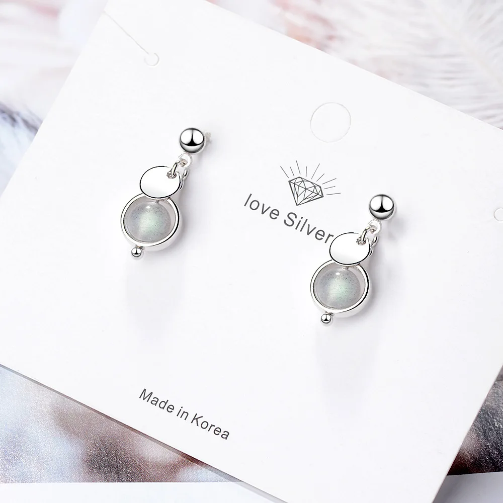 Серьги кисточки женские из серебра 925 пробы с натуральным розовым клубничным