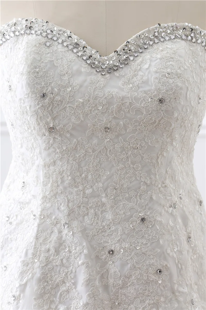 H & S-vestidos de novia de talla grande, con velo de encaje con cristales, apliques, sin tirantes vestidos de novia, tren de barrido, 2019