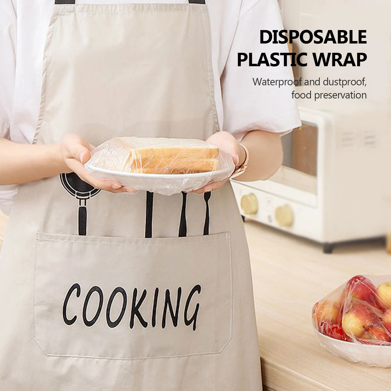 

100pcs Cling Film Cover Kitchen Food Cover Elastic Food Cling Set Food Grade Disposable Cling Film Transparent Household
