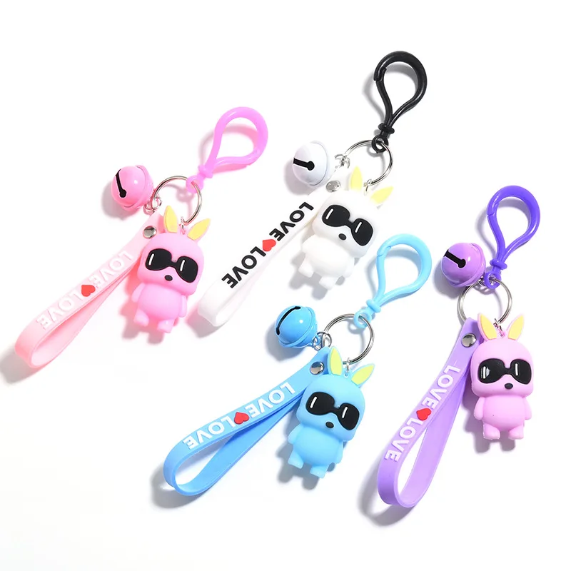 Корейский мультфильм изгой кролик брелок расписанный колокольчик кулон