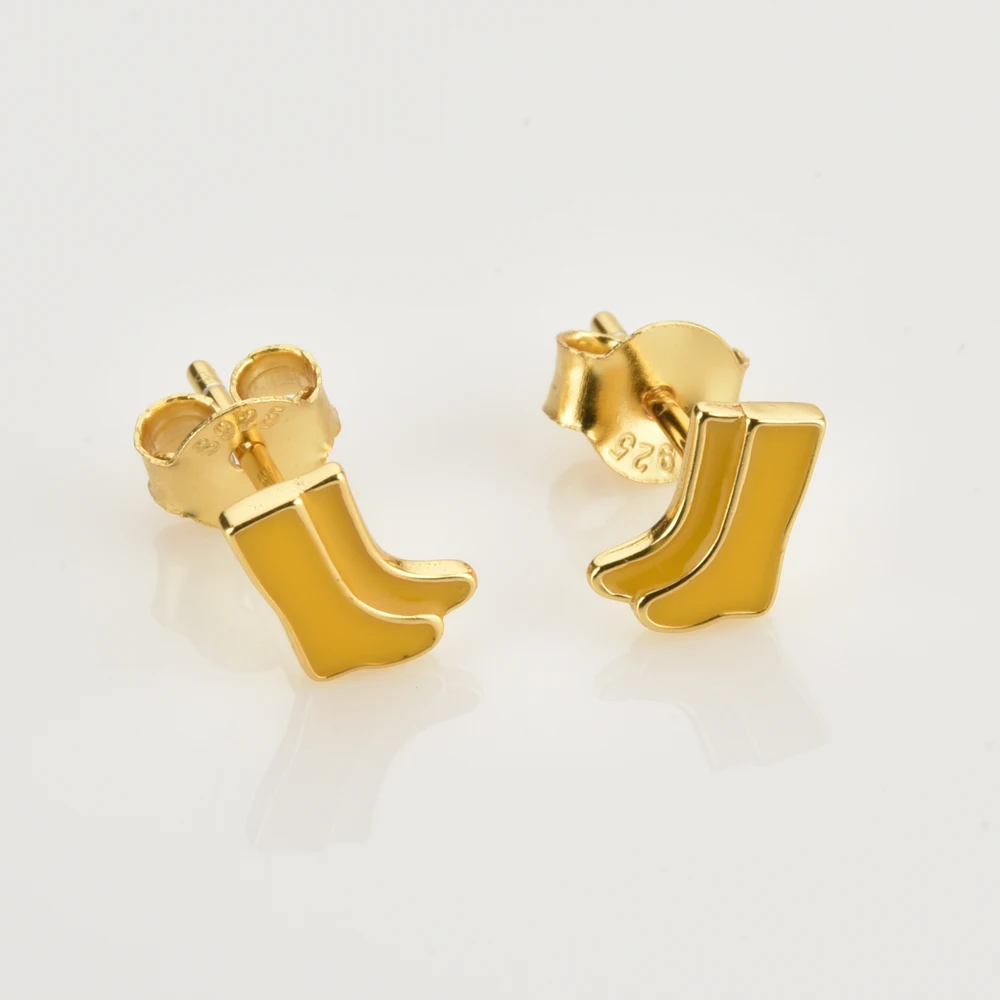 ANDYWEN 925 Sterling Silver Gold Low Price Mushroom Pumpkin Maple Leaf Apple Stud Earring Piercing Clips Clearance Sales | Украшения и