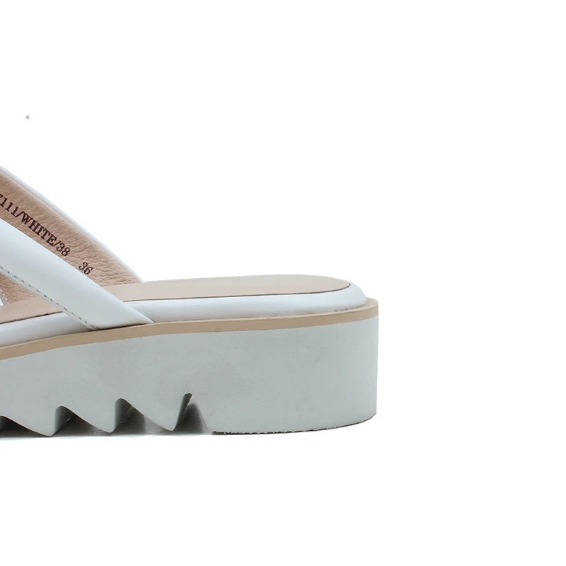 FOKOLO Модные женские тапочки простые и мягкие из натуральной кожи летние пляжные