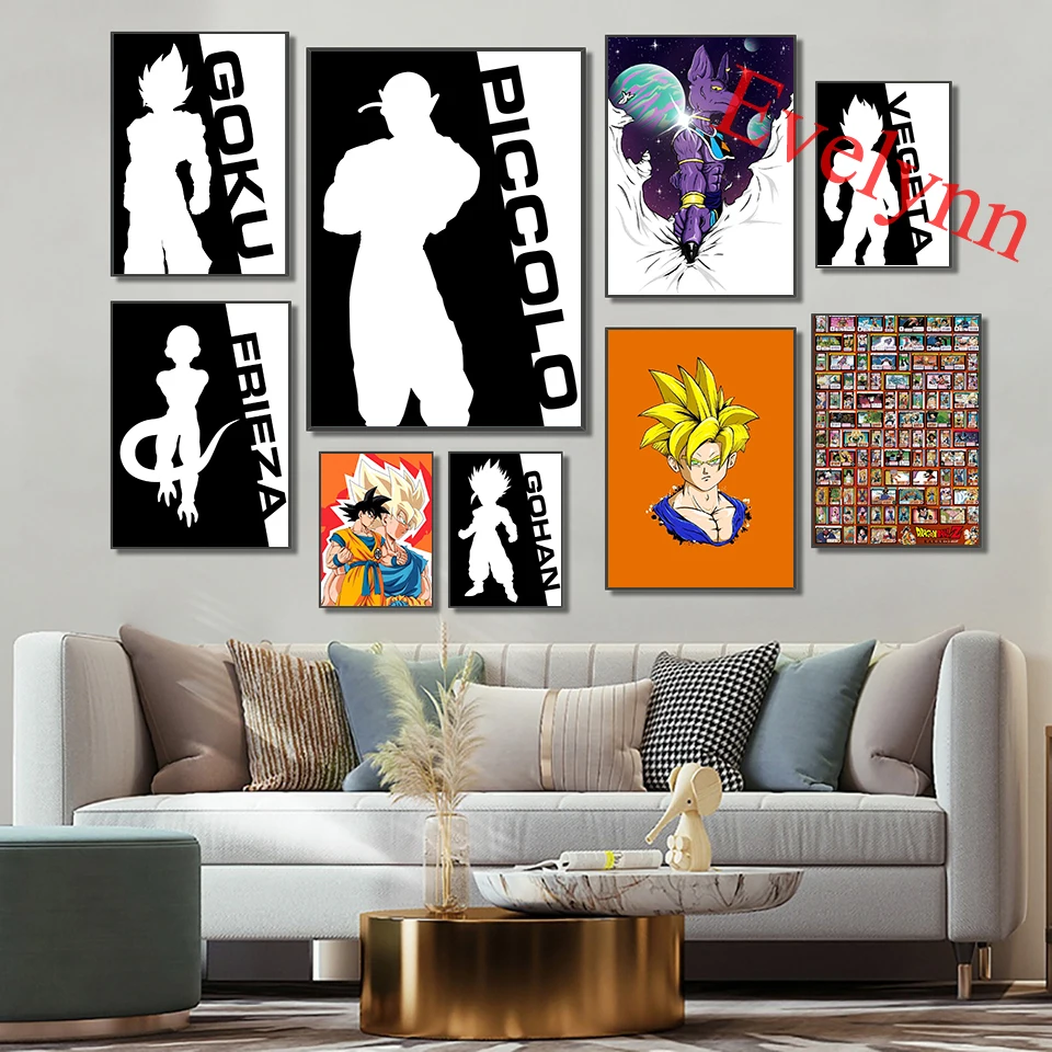 

Japanese Anime Goku Sevendragon Ball Home Decor Poster Abstract Art Nordic Canvas Wallart Painting Children Room Decor Gift