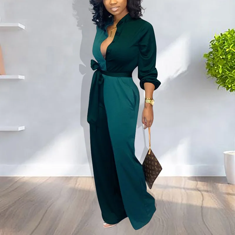 2019 черно-белый Асимметричный комбинезон с широкими штанинами женский элегантный