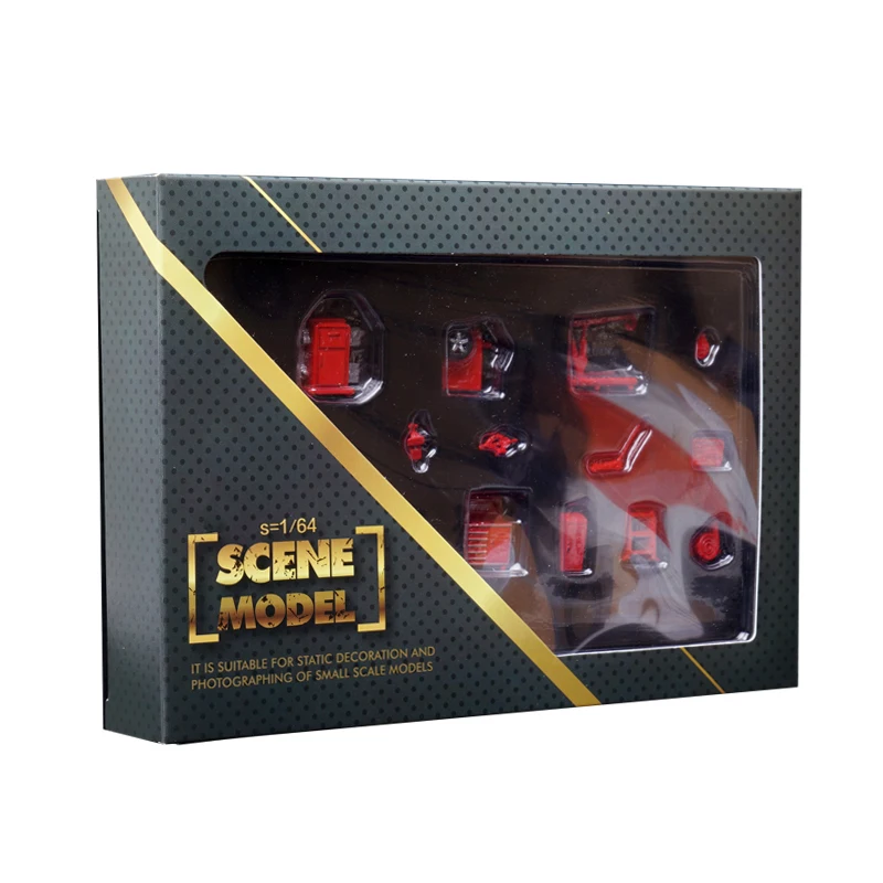 

1:64 Parking Gate Scene Accessories Car Maintenance Tool Set DIY Stereoscopic Dollhouse Decoration Diorama Model Miniature Toys