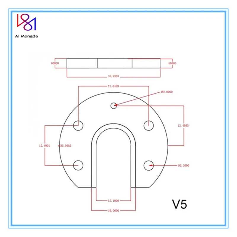 2 шт. V5 V6 алюминиевая пластина крепления u-образный для Hotend J-head Горячий Конец части 3D принтеры запчасти алюминиевые аксессуары u-образный кронштейн