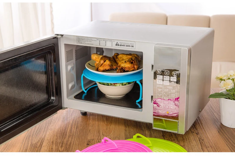 Multifunction Microwave Oven Shelf Double Insulated Heating Tray Rack Bowls Layered Holder Organizer Tool Kitchen Accessories | Дом и сад