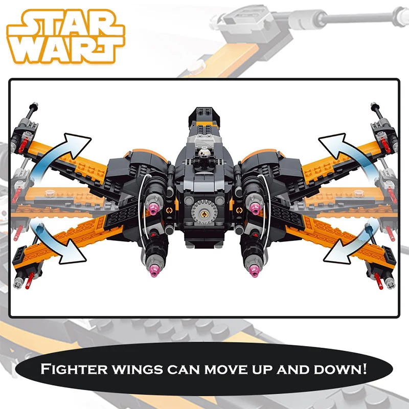 Poe X-wing Fighter Starwars совместимы с Lepining строительные блоки кирпичи Собранный Звездные