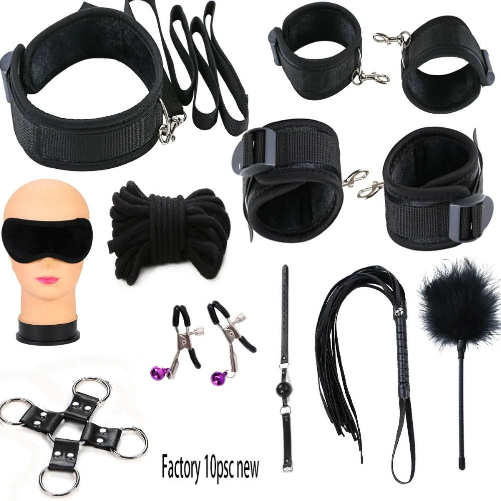 10 шт. эротические игрушки для пар БДСМ Связывание набор женщина соски зажимы кнут