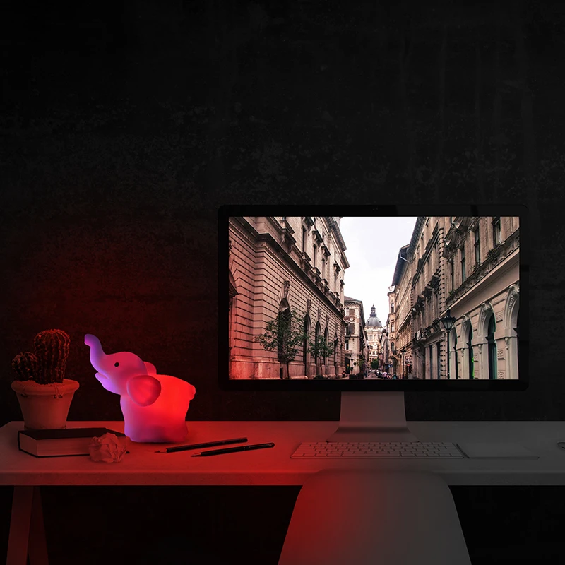 Оригинальная обувь с принтом в виде слона для животных красочные светильник ing