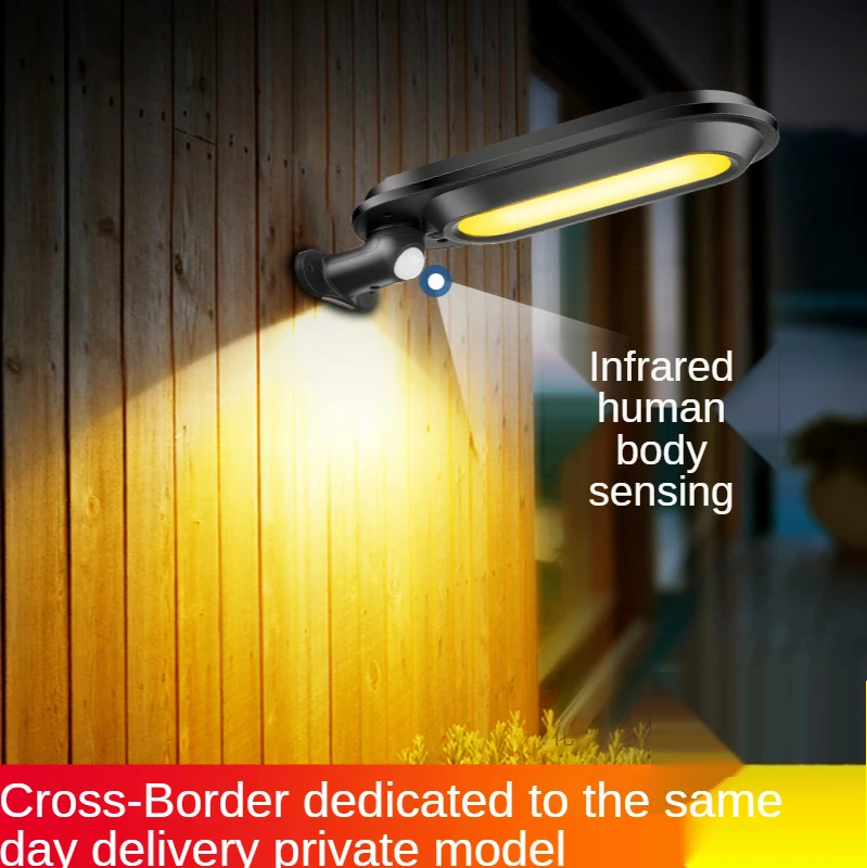 

ABS Plastic IP65 Waterproof Human Body Sensing And Light Control Garden Solar Outdoor Courtyard Household Street Wall Lamp