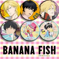 banana fish action figure ash lynx 6 type anime backpack decoration tinplate pvc badge toys children gifts