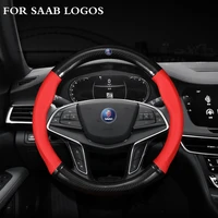 leather car steering wheel cover anti slip for saab 92 93 95 9 2 9 2x 9 3 9 3x 9 4x 9 5 9 7x 900 automotive interior accessories