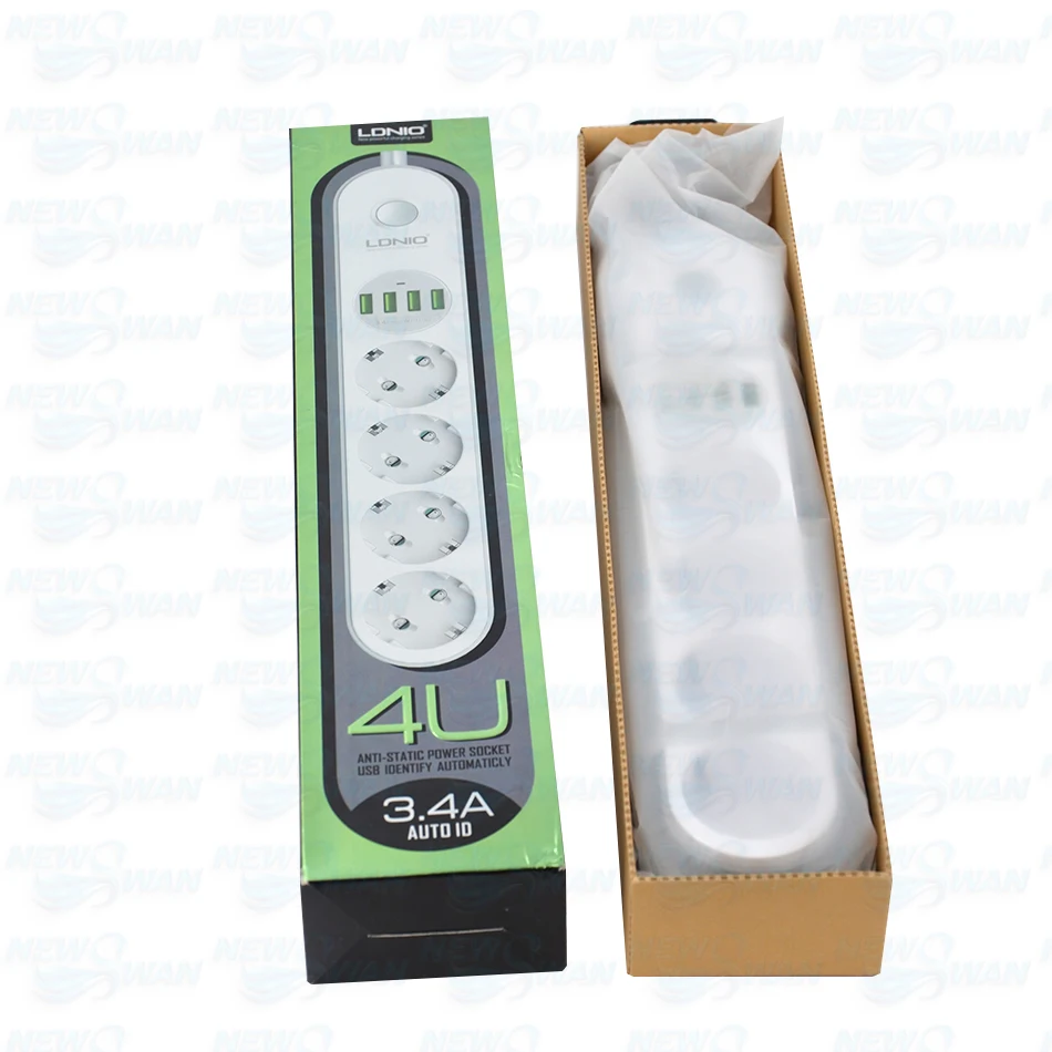 Многофункциональная 4usb-розетка SE4432 LDNIO 2 m европейского стандарта нескользящая |