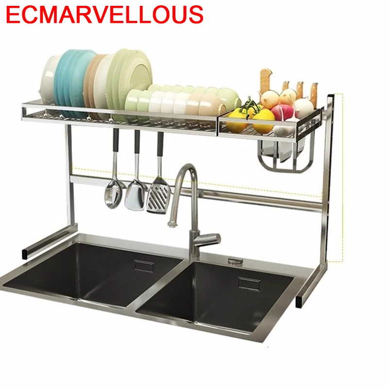 Органайзер из нержавеющей стали для кухонной раковины буфета холодильника|Полки