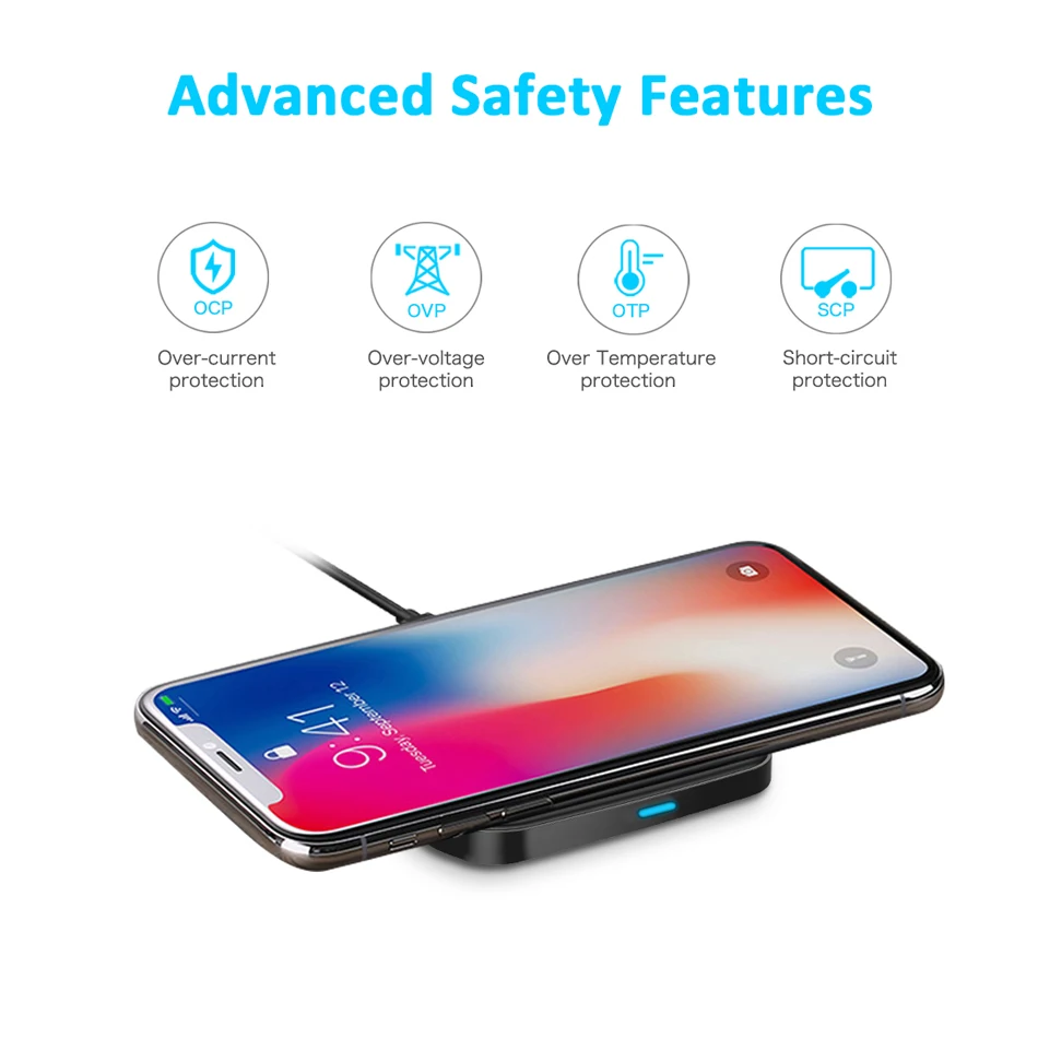 CHOETECH usb type C 10 Вт QI Беспроводное зарядное устройство для iphone 8 Plus 7 6s Беспроводная