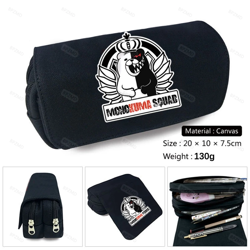 

Cartoon Danganronpa Pattern Students Pencil Case Hot Anime Design Kids Stationery Storage Pockets School Supplies Mochila Pencil