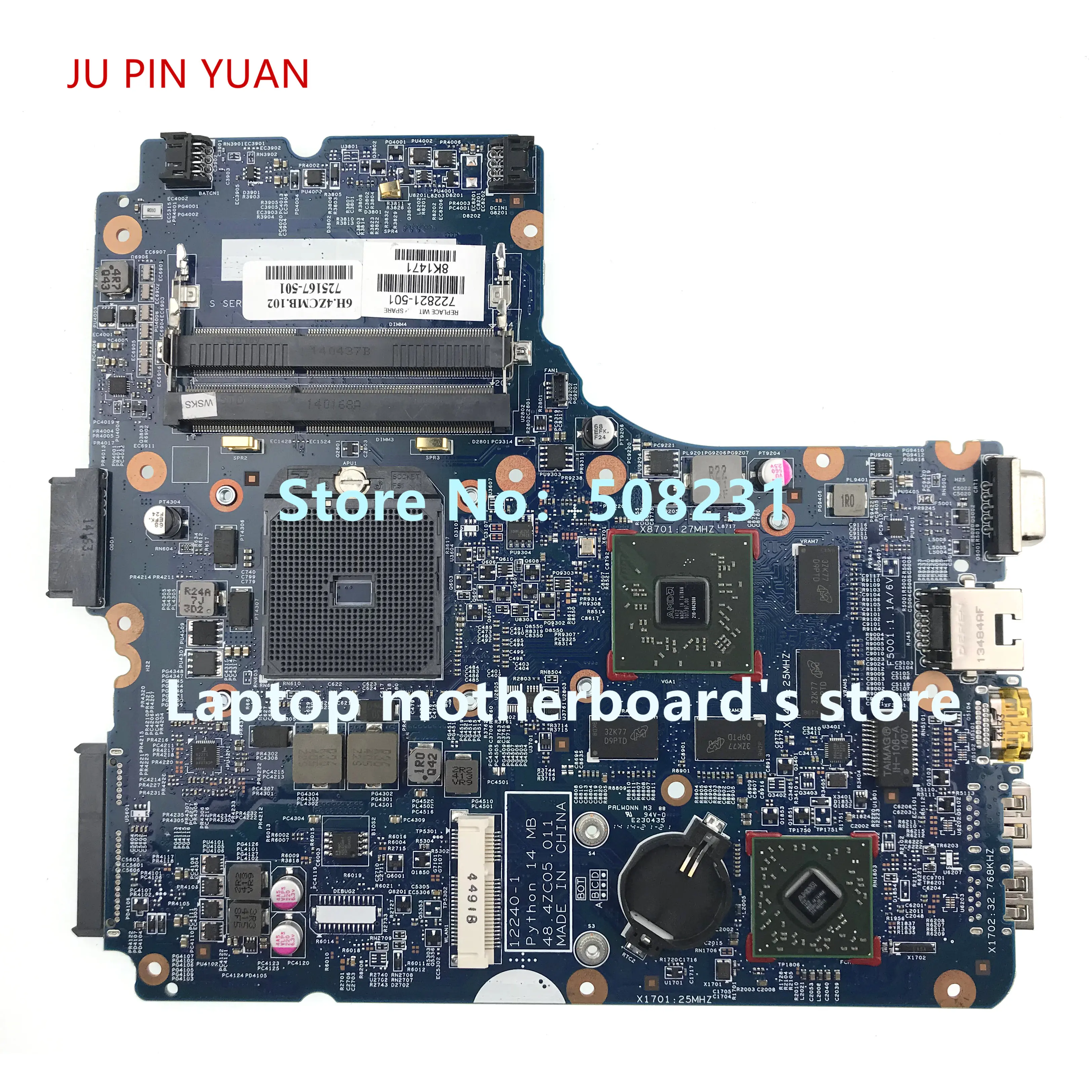 

Материнская плата для ноутбука HP Probook 722821 722821 501 G1, 12240-001, 445-455