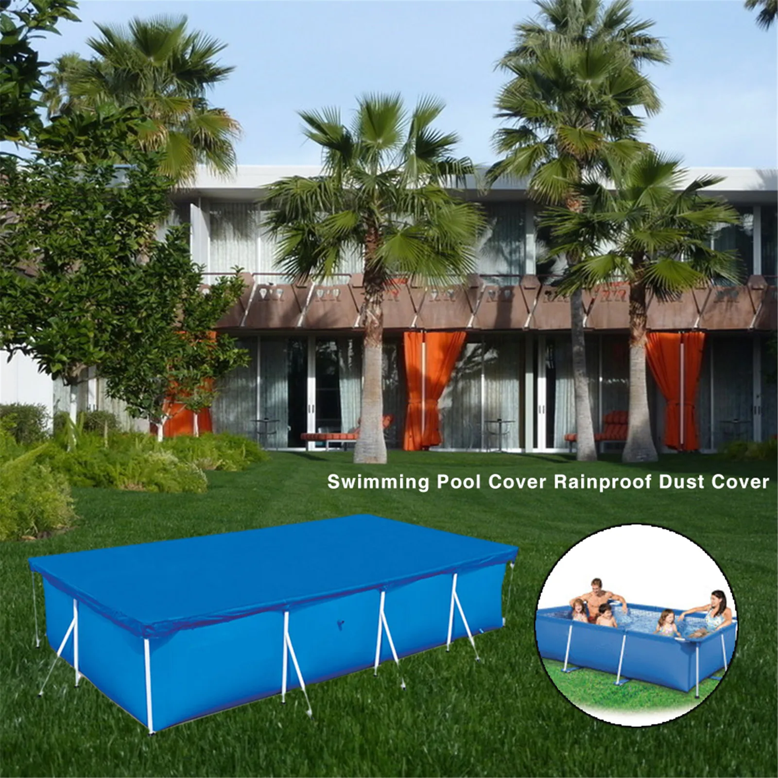 

2021 New Large Size Swimming Pool Rectangle Ground Cover Cloth Dustproof Floor Cloth Mat Cover For Outdoor Villa Garden Pool