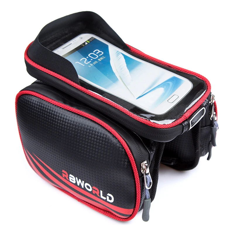 

2020 New Cycling Bike Front Frame Bag Tube Pannier Double Pouch for 5.5-6.8Inch Cellphone Bicycle Accessories Riding Bag