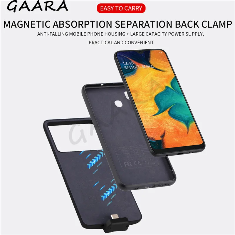 7000 мАч батарея чехол для samsung Galaxy A20 A30 универсальный высокой емкости черный синий Чехлы для портативного зарядного устройства внешний зарядный fundas