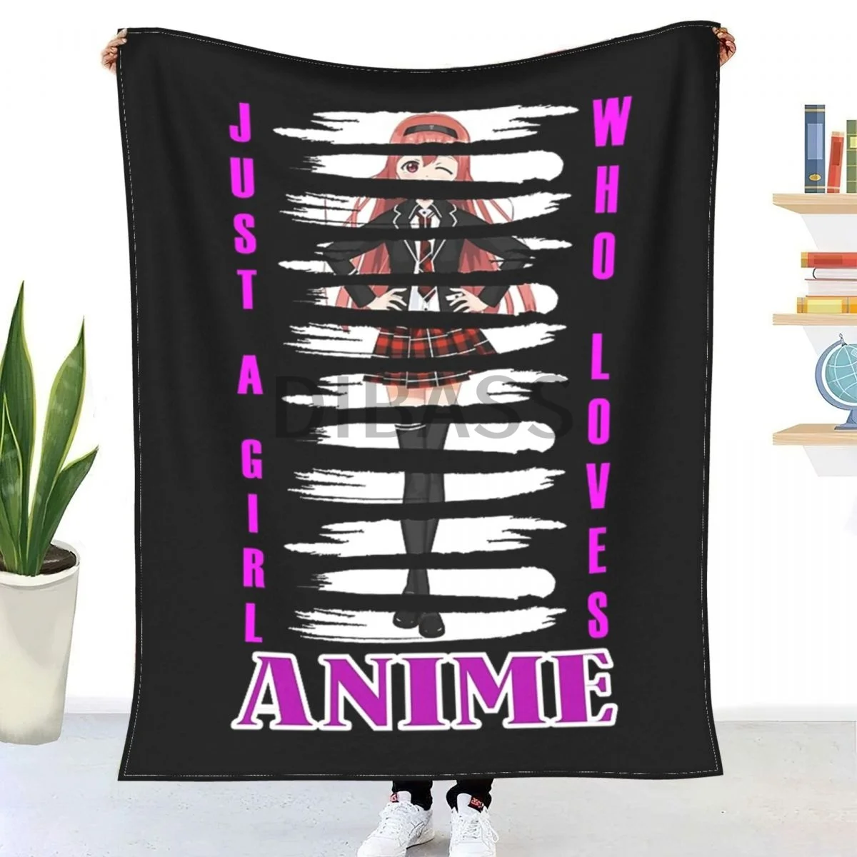 

Anime Manga Otaku Girl Throw Blanket 3D Printed Flannel Throw Blankets