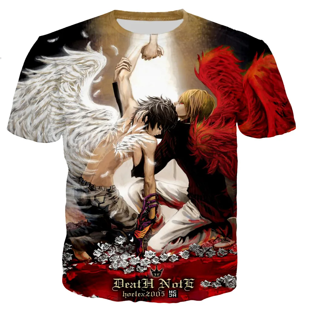 

2021 Men Women New Fashion 3D Anime Death Note Printed T-shirt Casual Harajuku Style T Shirts Streetwear Unisex Tee Tops