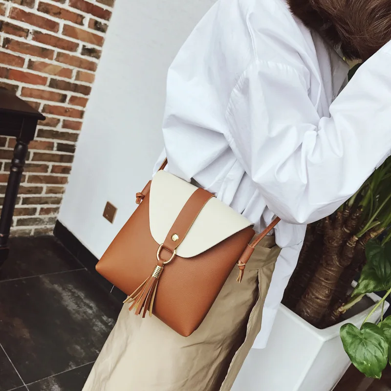 

Shoulder Bag Women's New HandBag Fashion Simple Casual Messenger Bag Mobile Phone Bag PU Stitching Retro Shoulder 2020 Hot