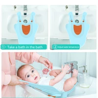 upgraded version newborn bathroom foldable bath tub cute penguin shape baby bathtub spine protection baby wash pp baby bassinet