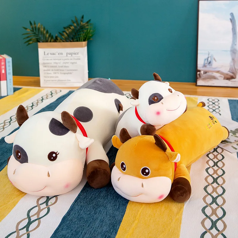Новый креативный талисман 2020 плюшевая игрушка версия лжи Коровья кукла большая