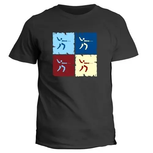 Хлопковая футболка фехтования поп арт 3D Футболка с принтом Мужская модная