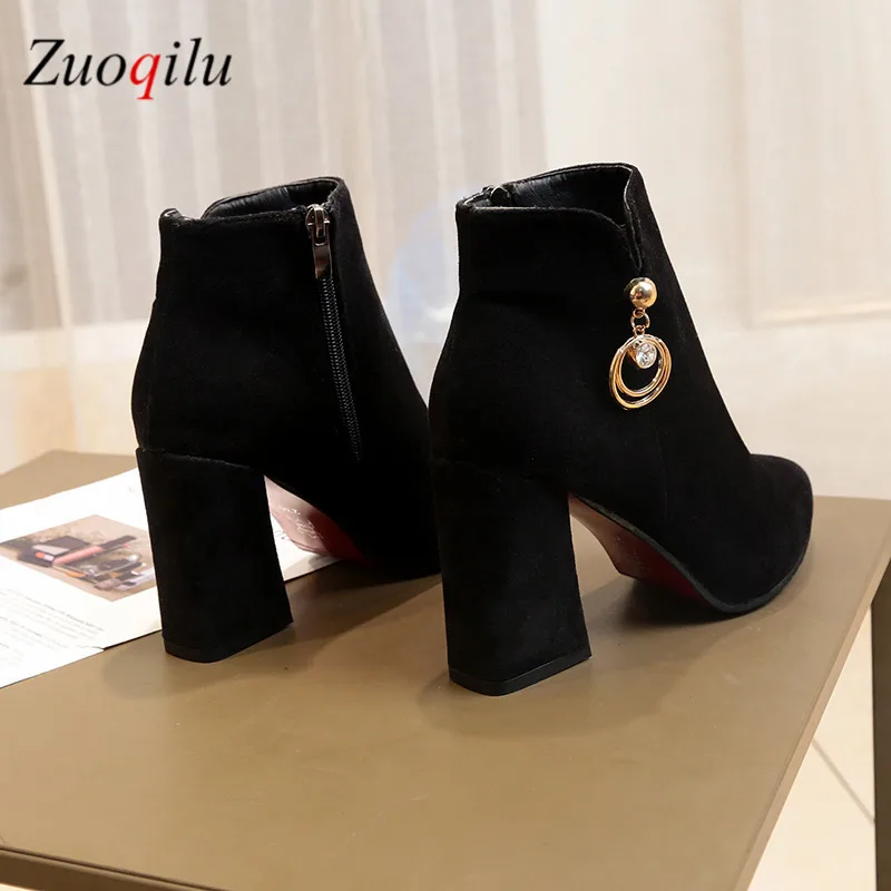 Ботинки женская обувь Модные женские ботильоны на высоком каблуке из