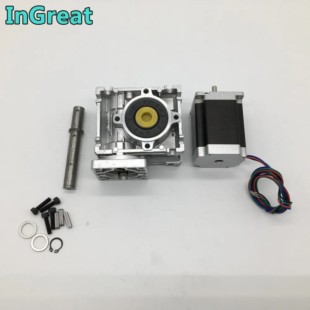 Соотношение 5:1 червячная коробка передач RV030 14 мм выходной шаговый двигатель Nema23