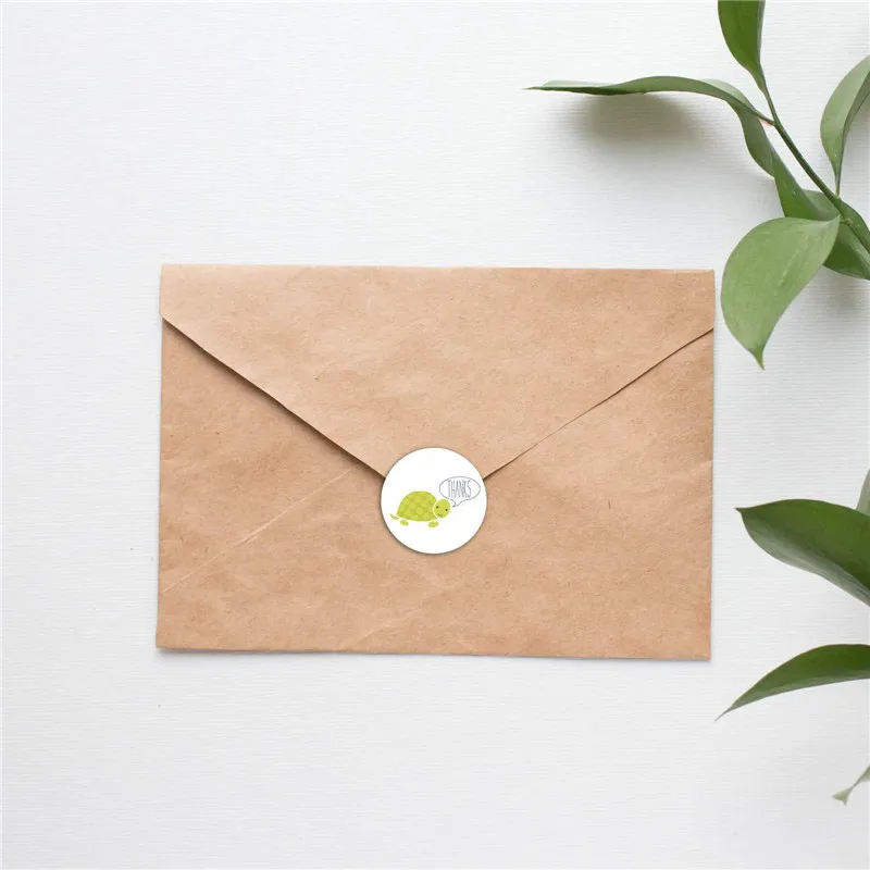 500 шт. круглые этикетки ручной работы из крафт-бумаги наклейки для упаковки