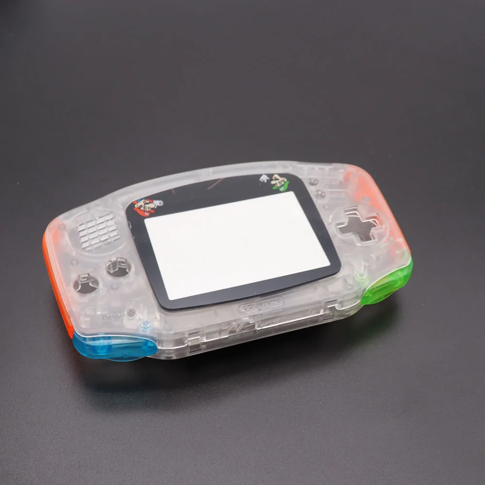 Прозрачный корпус для Gameboy Advance GBA Сменный Чехол со стеклянным экраном и цветными