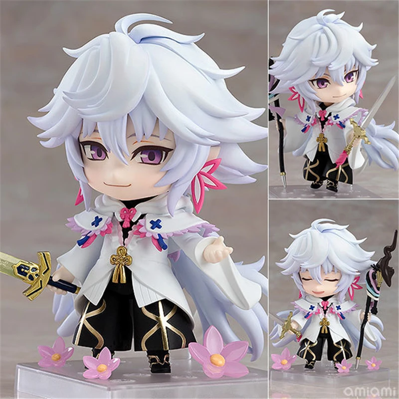 

Cute Anime Fate Grand Order 970-DX Caster Merlin Magus of Flowers Ver. PVC Action Figure Collectible Model Toys Doll 10CM