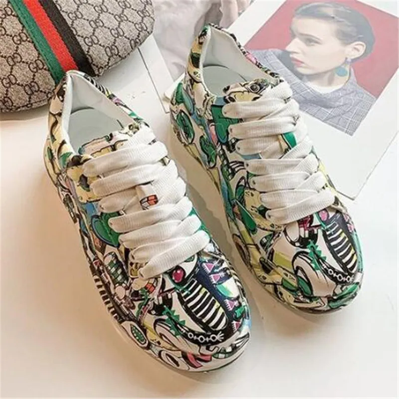 

Painted sports women's shoes casual breathable platform sneakers womens fashion running bottom shoes women comfortable loafers