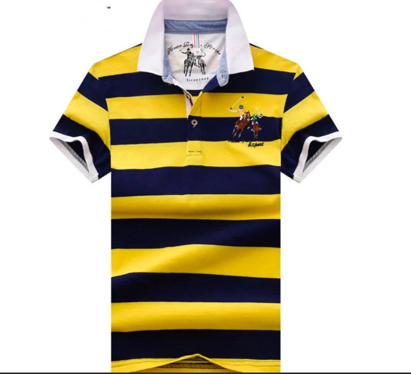 

Plus Size Polo Clothing Male Fashion Casual Stripe Men Polo Shirts Solid Casual Polo Tee Shirt Tops Slim Fit Shirt Men