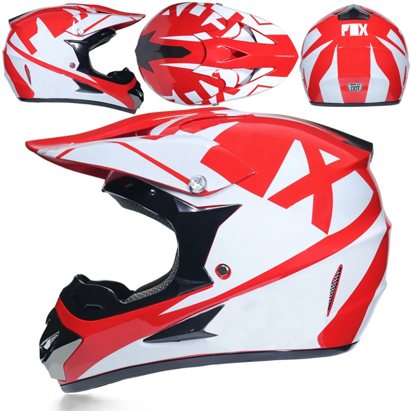 3 Гоночный Кроссовый мотоциклетный шлем DOT Casque Moto Capacete Moto Casco бездорожье полное лицо винтажный Кроссовый шлем для женщин 3 подарка - Цвет: 3