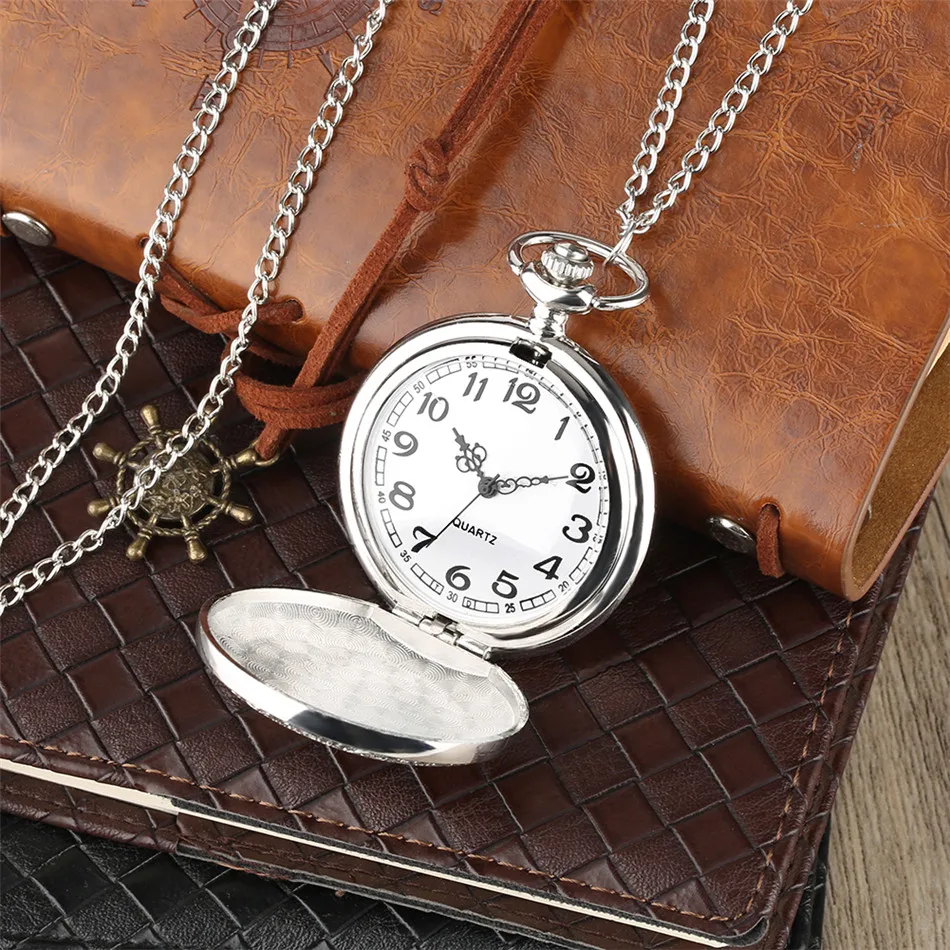 Винтажные изысканные серебряные кварцевые карманные часы арабские цифры
