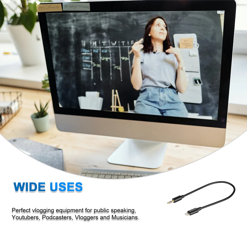 Универсальный лацканый микрофон saramonic LavMicro U1B с разъемом Lightning совместим