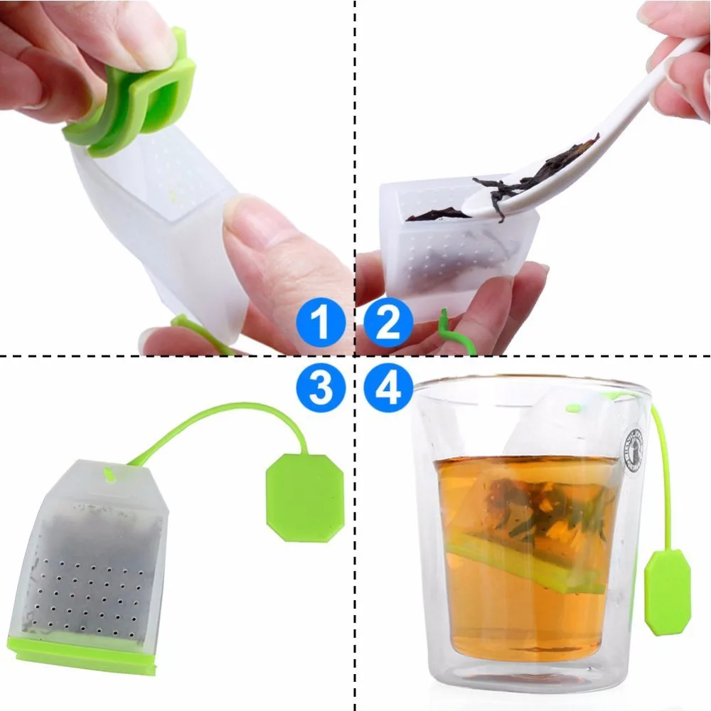 1Pcs Bag Style Silicone Tea Infusers Strainers Herbal Spice Filters Scented Kitchen Coffee Tools For Brewing | Дом и сад