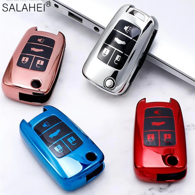 Чехол для автомобильного ключа из мягкого ТПУ с 4 кнопками чехол Buick Chevrolet Cruze Opel