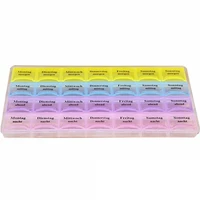 28 grid english pill box whole month medicine organizer weekly 7 days tablet portable storage case health care holder