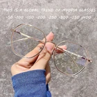 Очки для близорукости 1,0-1,5-2,0 до-4,0 полигональные женские и мужские винтажные оправы для очков женские оптические прозрачные очки