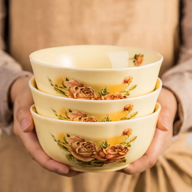 2 шт. 5 дюймов керамические миски Европейский стиль Роза миска для супа Ramen