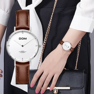 Часы DOM женские, из натуральной кожи, водонепроницаемые