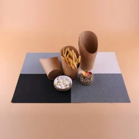 1000 pcs customized waffle cups egg Kraft paper bubble packaging cup french fries container |