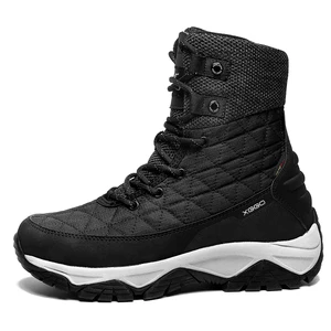 Мужские походные ботинки, черные, на шнуровке, сохраняют тепло, мужская спортивная обувь, уличные зимние ботинки, кроссовки для женщин, быстрая бесплатная доставка